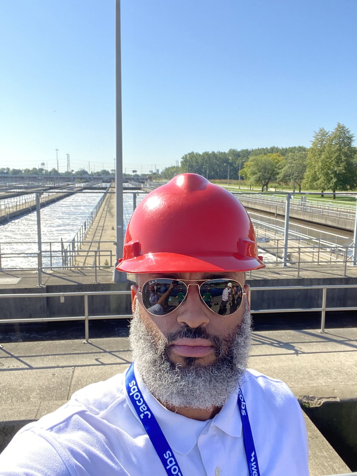 Tahir Charles at a water treatment facility